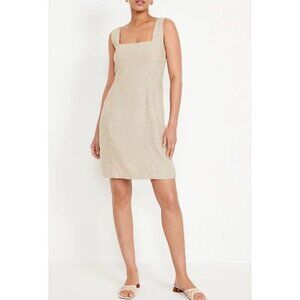 Old Navy Sleeveless Linen-Blend Mini Dress Women’s NWT Size M Medium Minimalist